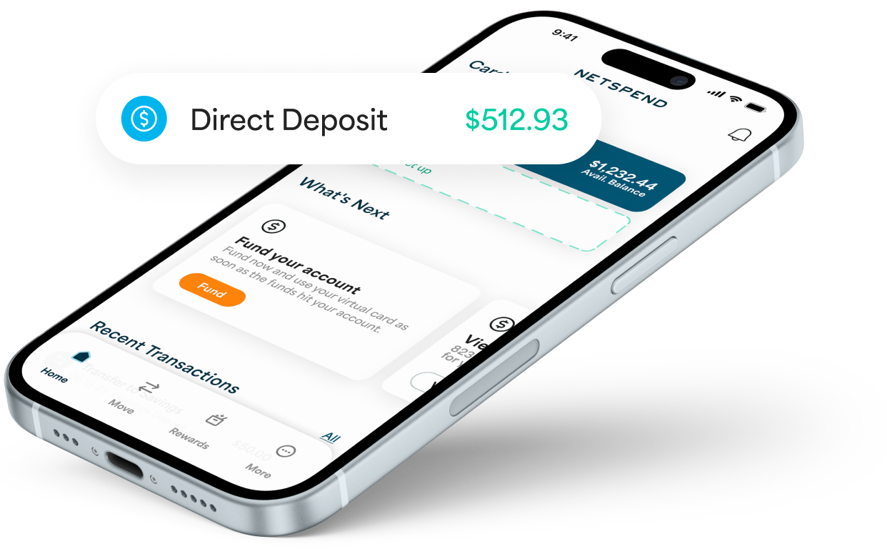 iPhone with a direct deposit notification highlighted
