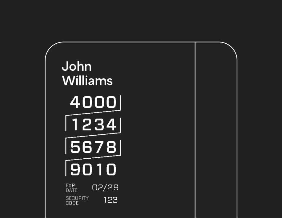 Account number on the back of a card