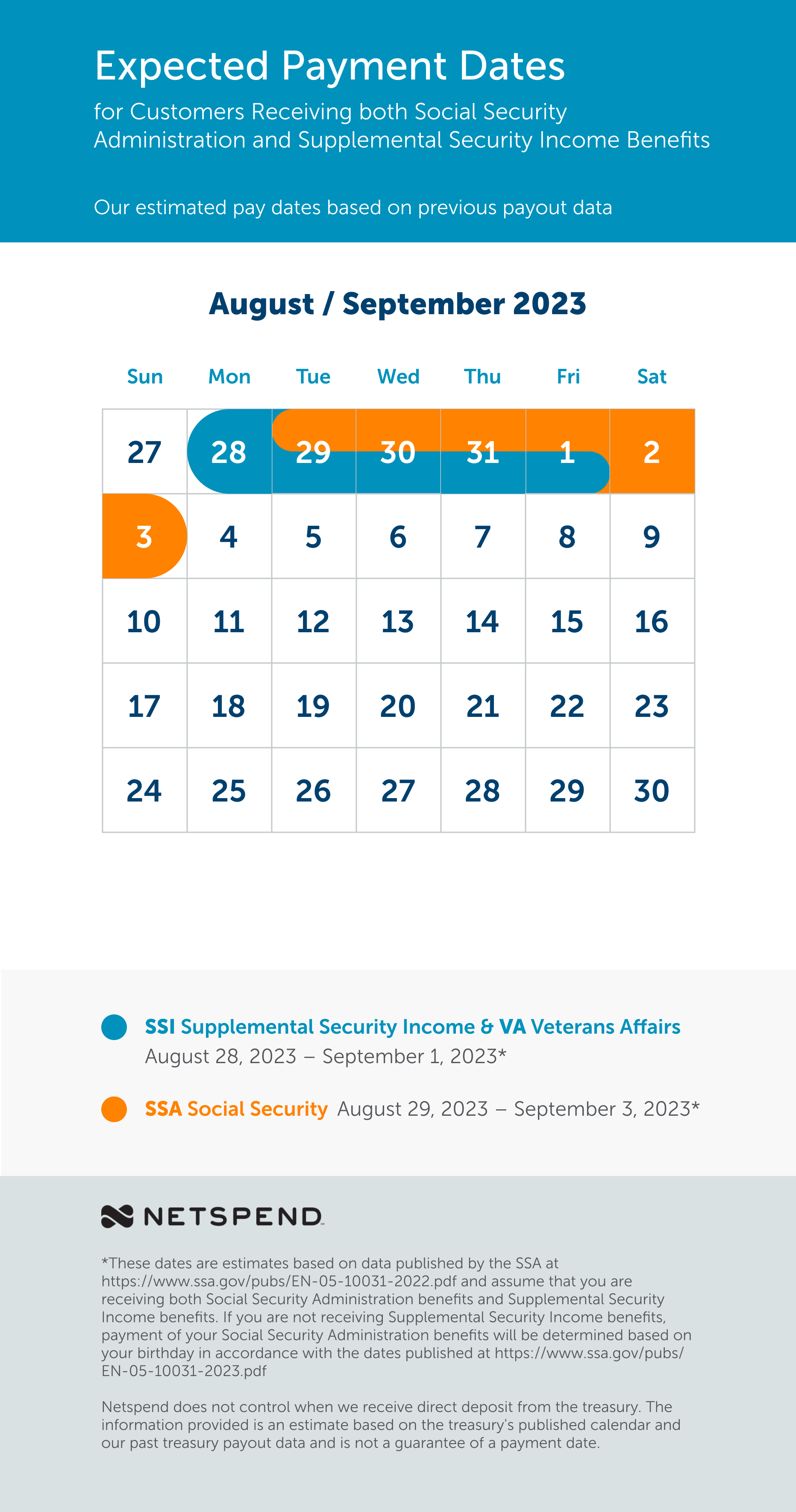 Benefits Payment Schedule September 2023 October 2023
