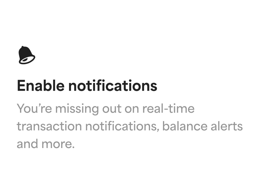 Example Anytime Alerts dialog to enable notifications in app